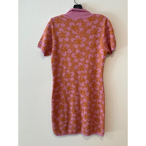 ASOS Pink & Orange Flower Power Hippie Go-Go inspired Knit Dress Sz 10 US EU42 - Picture 6 of 9